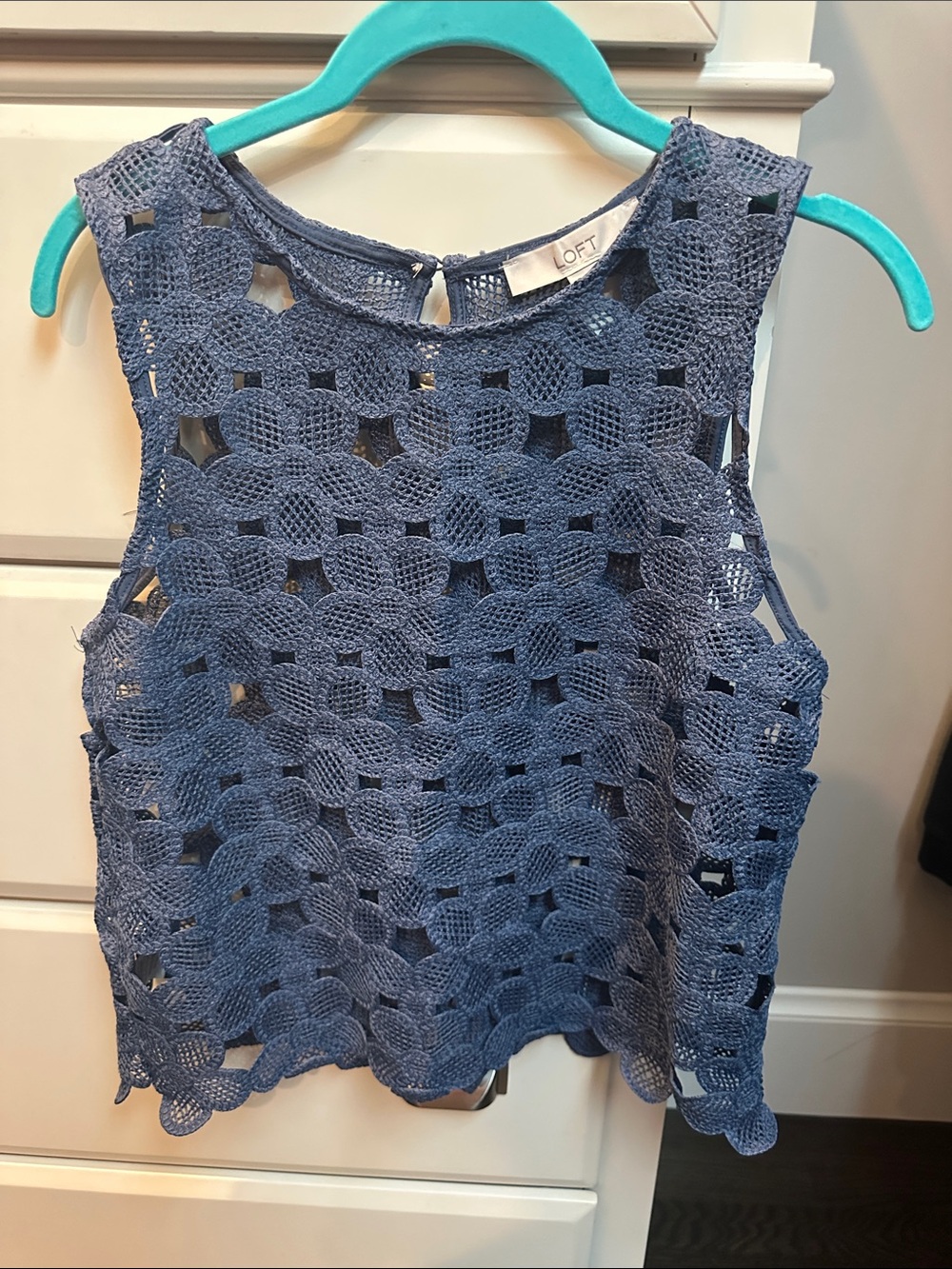 LOFT Indigo Crochet Sleeveless Camisole